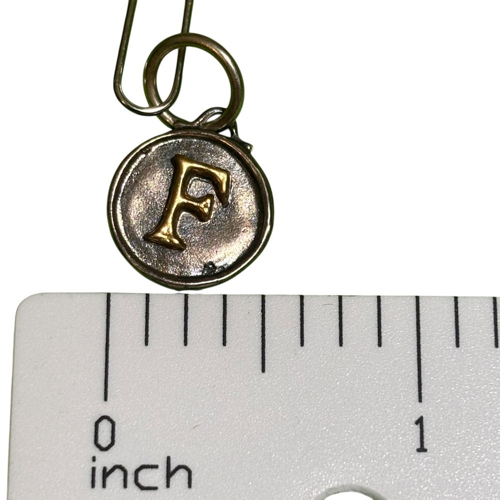 Waxing Poetic Insignia Initial F Charm Silver Brass Medallion 925 Pendant